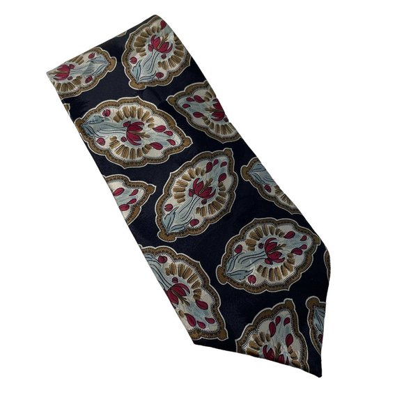 Wembly Mens Silk Necktie Geometric Pattern Size 58 in Vintage - Picture 1 of 4